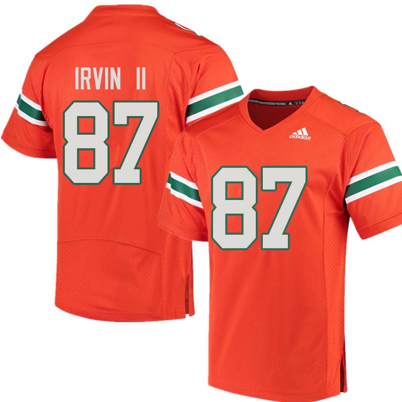 Adidas Miami Hurricanes #87 Michael Irvin II College Football Jerseys Sale-Orange